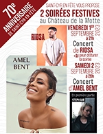Réservez les meilleures places pour Pass 2 Concerts: Ridsa + Amel Bent - Chateau De La Motte - St Cyr En Val - Du 1 septembre 2023 au 2 septembre 2023